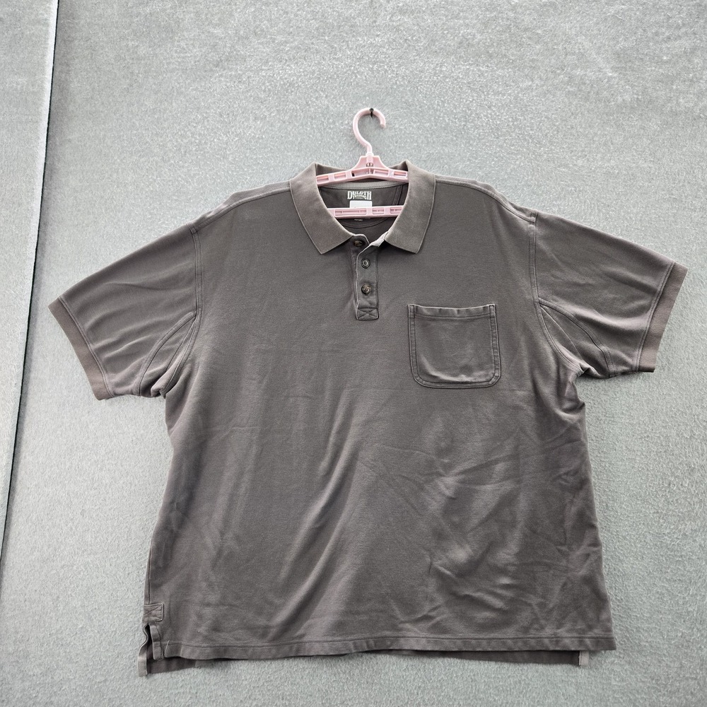 Duluth Trading Co Men Polo 2XL Brown Button Short Sleeve